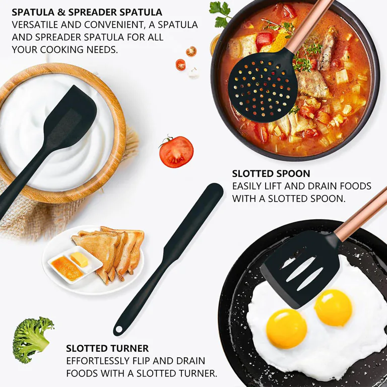 BBN Silicone 17-Piece Kitchen Cooking Utensils Set Design