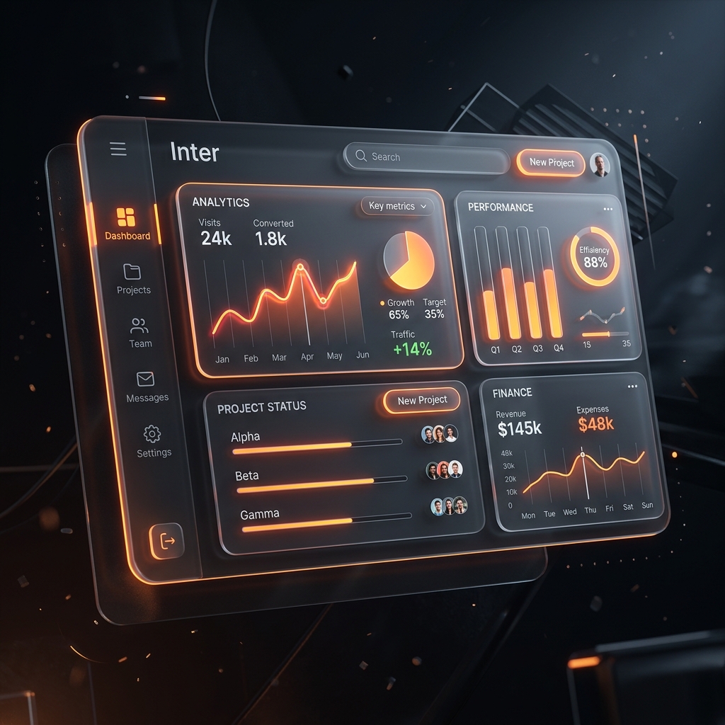 Neomorphic 3D Dashboard