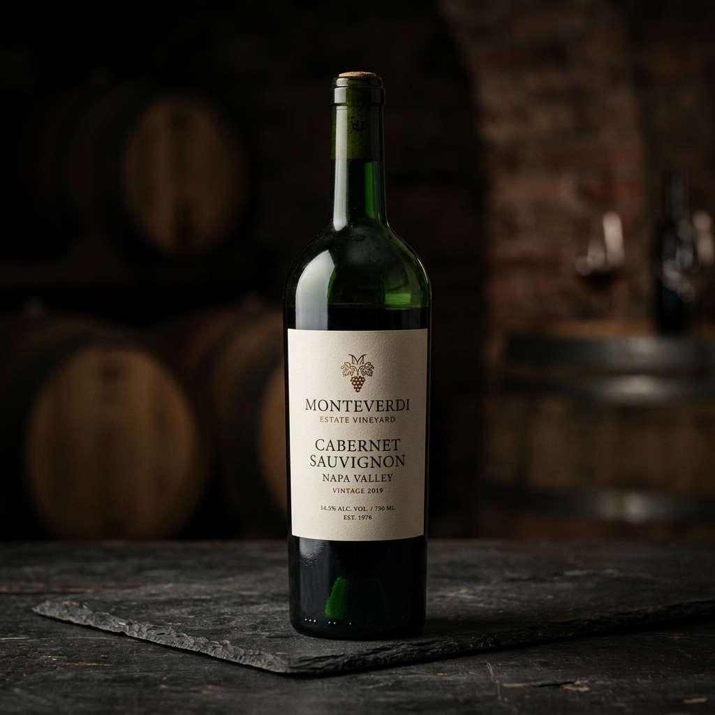3D Premium Wine Bottle Design