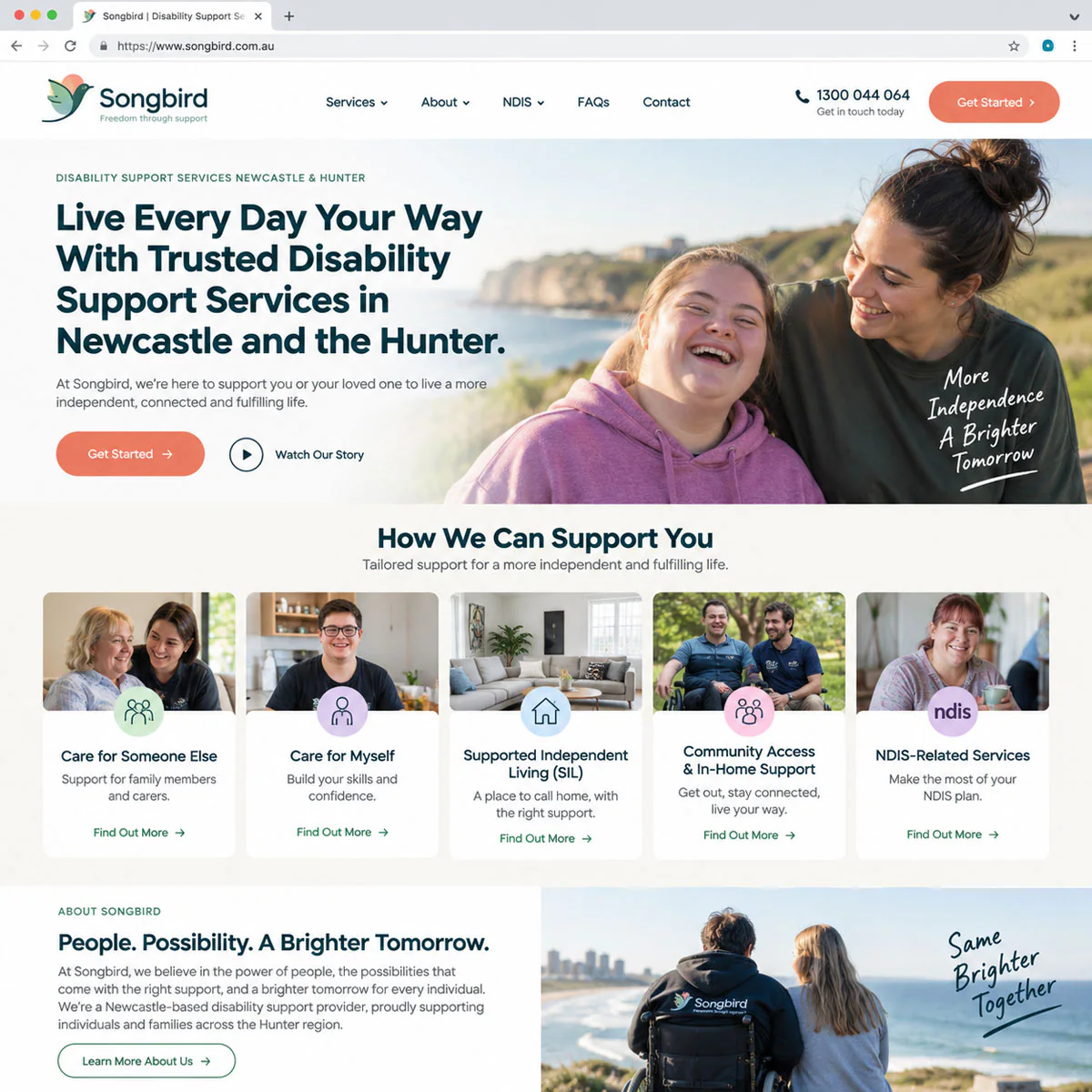 Songbird Support - Australian NDIS and Disability Care Services Website